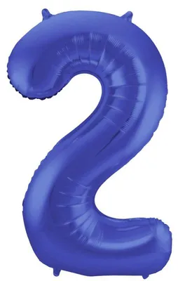Produktbild von XL Folienballon Zahl 2 matt blau