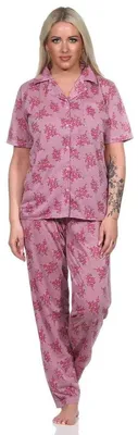 Produktbild von Damen Pyjama zweiteiliger Schlafanzug Pyjama-Set; Altrosa L/40