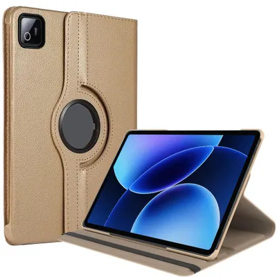 Image de Coque pour Xiaomi Pad 8 / 8 Pro, Protection Antichoc Anti-Rayures avec Support Rotatif - Doré