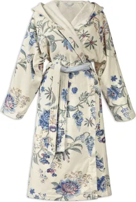 Produktbild von Pip Studio Bademantel Secret Garden Bathrobe Farbe WhiteBlue Größe M