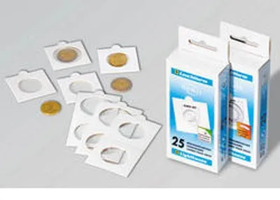 Produktbild von Münzrähmchen MATRIX, weiß, 27,5 mm, selbstklebend, 100er-Pack