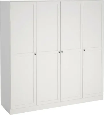 Produktbild von Großer Kleiderschrank Presidenti, Schlafzimmermöbel, Schrank, Garderobe, 196x62 h200 cm, Weiß