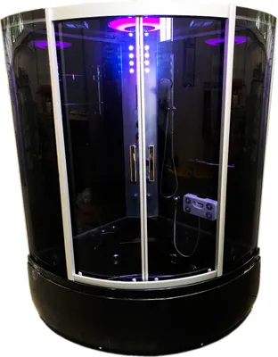 Image de Vienna – Baignoire Balnèo Douche Chromothérapie 130 X 130 cm noir
