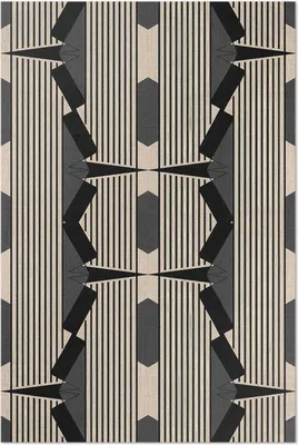 Produktbild von Lineare Komposition im Vintage-Stil – Vinylteppich – 80x120 cm – Indoor Teppich – Flur – Pflegeleicht – Modern