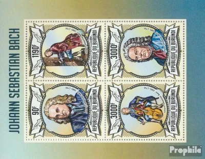 Produktbild von Briefmarken Burundi 2013 Mi 2988-2991 Kleinbogen (kompl. Ausgabe) postfrisch Johann Sebastian Bach