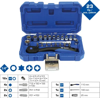 Obrázek produktu pro BRILLIANT TOOLS Sada nástrčných klíčů 1/4" 23 ks - BT020023