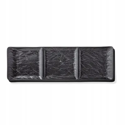 Produktbild von Wilmax Rechteckige Schale SlateStone Schwarz 40.5 x 13 cm Porzellan WL-661136/A