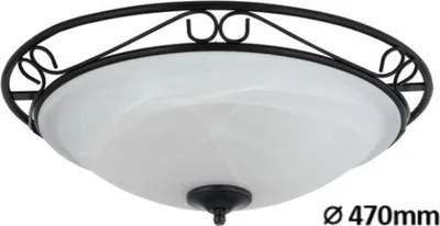 Zdjęcie produktu dla Plafon szklany 47 cm E27 3x60W czarny okrągły Athen 3723 Rabalux