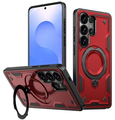Produktbild von Samsung Galaxy S26 Ultra Hülle - Coverup Armor Back Cover met MagSafe Compatible Kickstand - Rot