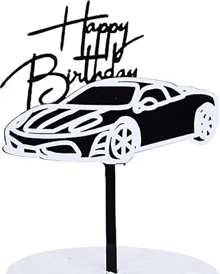 Produktbild von Acryl-Tortenaufsatz „Happy Birthday“ AUTO