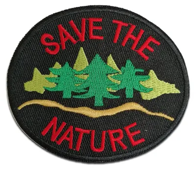 Obrázok produktu pre Save The Nature Natur - Záplata, nažehľovačka, nažehľovací obrázok, nášivka, nažehľovačka, veľkosť: 7,6 x 5,7 cm