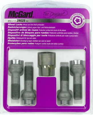 Immagine prodotto di Set di bulloni antifurto per cerchi, filettatura M14 x 1.5, lunghezza 41 mm