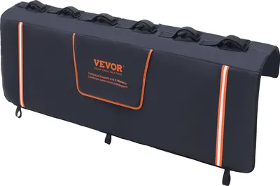 Produktbild von VEVOR Podkładka na tylną klapę pickupa 1570 mm, podkładka na tylną klapę ciężarówki 6 rowerów, rowki 110 x 110 mm Tylny bagażnik rowerowy na drewno, drabiny itp. Osłona dźwigni tylnej klapy z 2 małymi kieszeniami