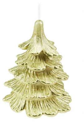Produktbild von Drobo Deko-Kerze Tannenbaum 10 cm Weihnachten Gold