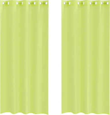 Produktbild von vidaXL Voile Vorhänge mit Ösen 2 Stk. Apfelgrün 140x245 cm