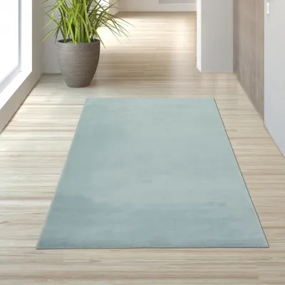 Produktbild von Flauschiger Teppich mit Hochflor in blau Größe - 80 x 150 cm