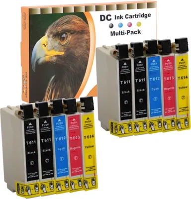 Produktbild von D&C Tintenpatronen ersetzt Epson T61x-10er Set (B/C/M/Y)