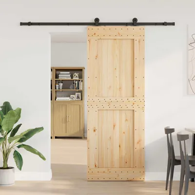 Produktbild von Möbel Schiebetür NARVIK 85 x 210 cm (213,5 cm) Natürlich und Schwarz - Zimmertüren  CC761