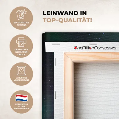 Produktbild von OneMillionCanvasses® - Leinwandbilder - 150x100 cm, Nordlichter - Leuchtturm - Norwegen, Wandbilder Kunstdruck Wanddekoration