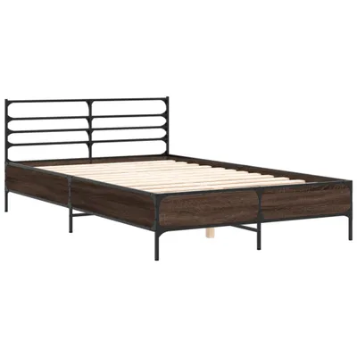 Produktbild von Bettgestell Braun Eichen-Optik 120x190 cm Holzwerkstoff Metall