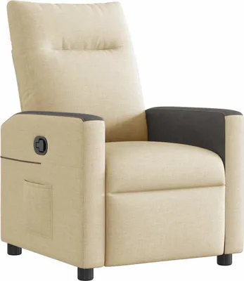 Image de vidaXL Fauteuil relax Tissu Crème