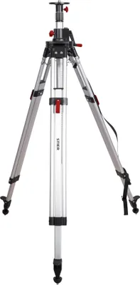 Produktbild von STIER Baustativ 340 cm für Rotationslaser 5/8 Zoll mit metrischer Skala, stufenlos höhenverstellbar, Dreibeiniges Teleskopstativ aus hochwertigem Aluminium mit Kurbelauszug