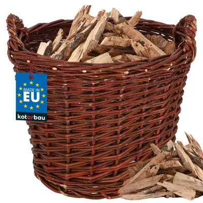 Zdjęcie produktu dla KOTARBAU® Kosz Gospodarczy do Przechowywania 30 CM Koszyk na Owoce Warzywa Zabawki Drewno Kwiaty Wiklinowy