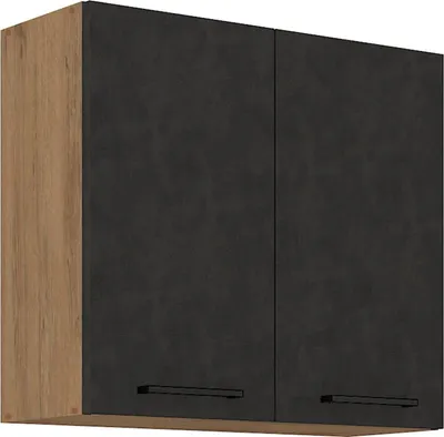 Produktbild von Vigo Hängeschrank 80 cm Eiche Lancelot Matera Grau Küchenzeile Küchenblock Küche