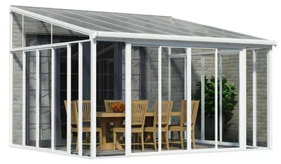 Produktbild von Palram - Canopia Aluminium Kaltwintergarten Sanremo Weiß 382x425x310 cm
