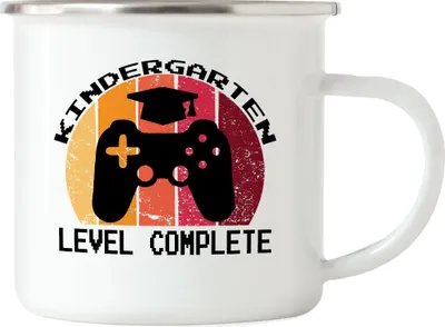 Produktbild von Kindergarten Level Complete Emaille Tasse Einschulung 1. Klasse Geschenkidee Grundschule Zocker Gaming