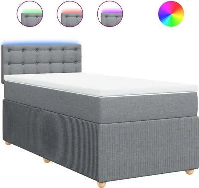 Produktbild von vidaXL Boxspringbett mit Matratze Hellgrau 90x200 cm Stoff