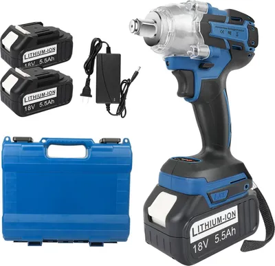 Produktbild von Akku-Schlagschrauber, 18V Bürstenloser Schlagschrauber, 650 Nm 1/2 Zoll Drehschlagschrauber Bürstenlos Akkuschrauber inkl. 2 Akkus