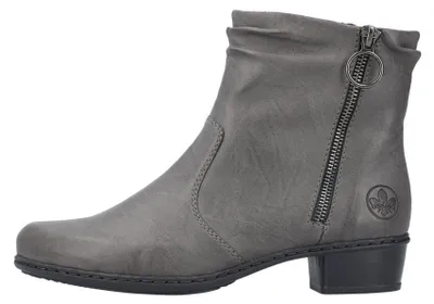 Image de Chaussures de ville pour femmes Rieker, bottines grises, style décontracté