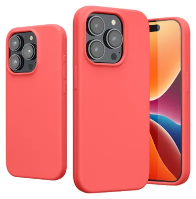 Produktbild von kwmobile Handyhülle für iPhone 15 Pro Hülle, für iPhone 15 Pro Case - Hülle Silikon - kabelloses Laden - Neon Koralle