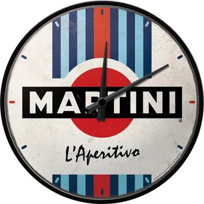 Zdjęcie produktu dla Nostalgic-Art - Zegar ścienny kuchenny Ø 31cm metalowy analogowy bateria - Martini