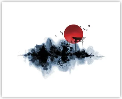 Produktbild von Poster - Poster ohne Rahmen - Rot Sonne Tor - 50x40 cm - Wand Bild - Wanddeko - Wandbilder - Kunstposter - Wandposter - Bilder - Kunstdruck - Wanddekoration - Wandbild - P2XAA50x40-4666