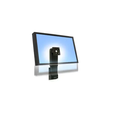 A computer monitor with a stand, displayed on a reflective surface against a white background.