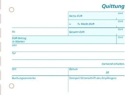 Produktbild von Formularbuch Quittung A6 quer selbstdurchschreibend VE=2x40 Blatt