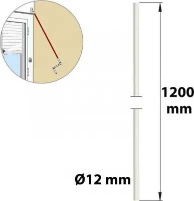 Produktbild von Kurbelstange aus lackiertem Stahl, H.1200 x B.12 x T.12 mm