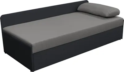 Obrázek produktu pro Kondela Čalouněná jednolůžková postel (válenda) s přistýlkou Jalen - šedá/tmavě šedá