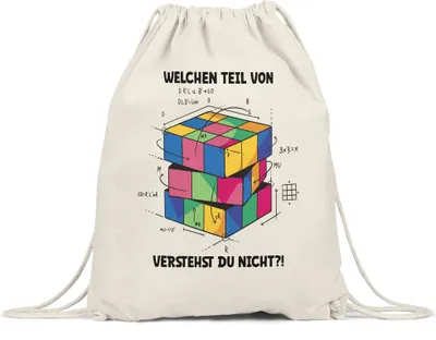 Produktbild von Welchen Teil Von Verstehst Du Nicht Turnbeutel Gymsack Logik Mathematik Spiel Gedächtnis Zauberwürfel Verstand Intellekt