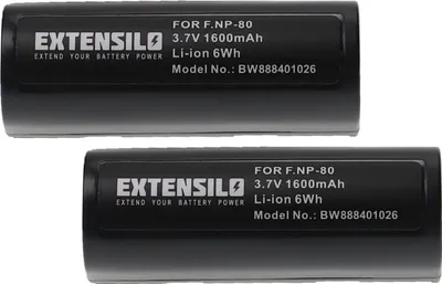 Produktbild von EXTENSILO 2x Akku kompatibel mit Fujifilm FinePix 1700z, 2900z, 6900 Zoom, 6800 Zoom, 4900 Zoom, 4800 Zoom, 2700 Kamera (1600 mAh, 3,7 V, Li-Ion)