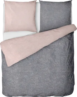 A top-down view of a duvet cover and pillowcase set.