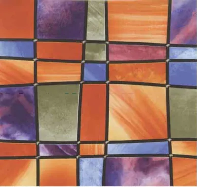 Produktbild von Statische Fensterfolie Barcelona - Buntglasfolie 0,45 x 1,5 m Glasdekorfolie