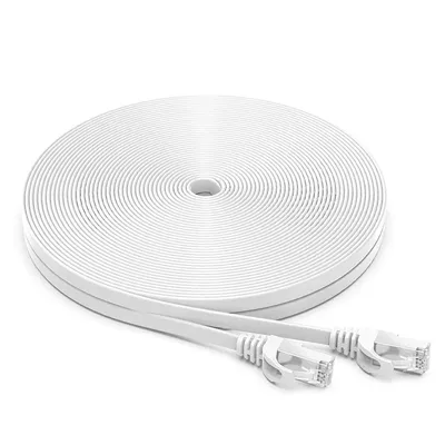 Produktbild von ORSEM 5m CAT 7 LAN Kabel Flach RJ45 Netzwerkkabel Ethernet Patchkabel RJ45 PC Kabel Kupfer bis 10 Gbit/s - Weiß