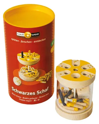 Produktbild von Rasantes Würfelspiel Schwarz für Sehbehinderte & Blinde, Familienspiel, Reisespiel, H 80 mm, Ø 64 mm