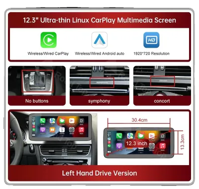 Immagine prodotto di Display multimediale, Wireless CarPlay, supporto per Android Auto, 123 LHD AUTO NO GPS