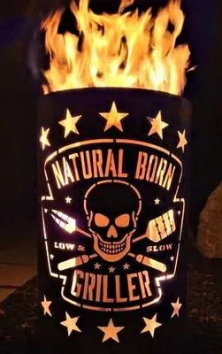 Produktbild von Feuertonne / Feuerkorb mit Motiv " Natural born Griller "