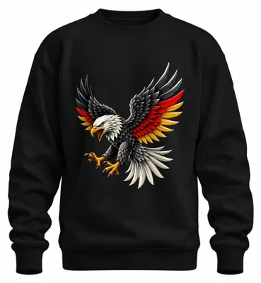Produktbild von Deutschland Adler Bundesadler Stolz Statement Sarkasmus WM Sweatshirt Pullover, Schwarz, XXL
