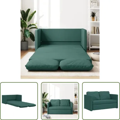Produktbild von The Living Store Bodensofa mit Schlaffunktion Dunkelgrün 112x174x55 cm Stoff